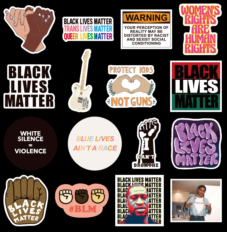 50Pcs Black Lives Matter Right Defense BLM Stickers Pack Non-random Car Bike Luggage Sticker Laptop Skateboard Motor Water Bottle Decal
50Pcs Black Lives Matter Right Defense BLM Stickers Pack Non-random Car Bike Luggage Sticker Laptop Skateboard Motor Water Bottle Decal