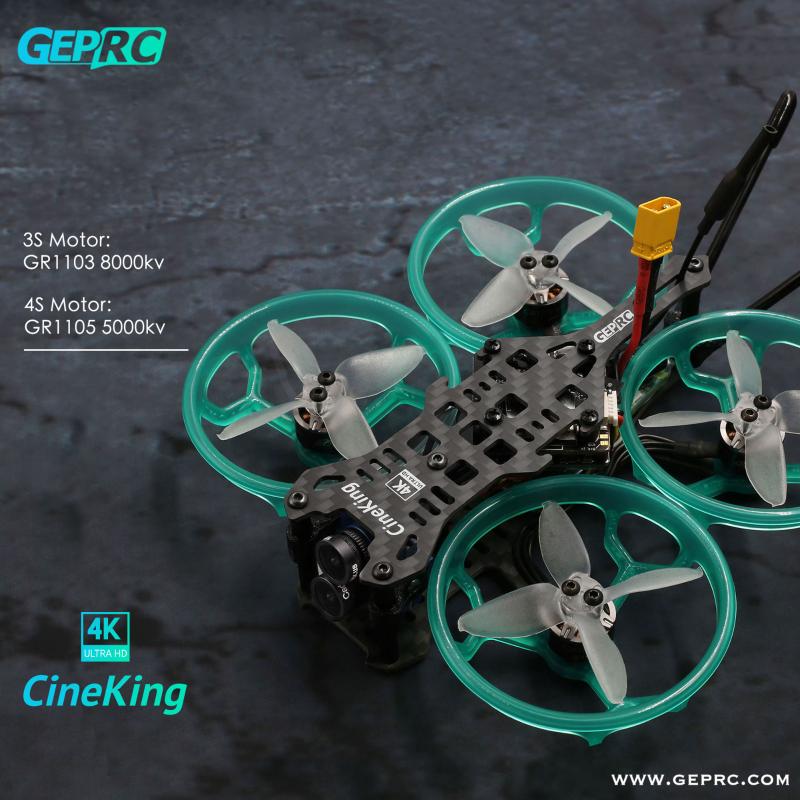 GEPRC CineKing 95mm 2inch STABLE F411 200mW Caddx Tarsier 4K 1103/1105 2S/3-4S FPV Cinewhoop Racing Drone for FPV Freestyle
GEPRC CineKing 95mm 2inch STABLE F411 200mW Caddx Tarsier 4K 1103/1105 2S/3-4S FPV Cinewhoop Racing Drone for FPV Freestyle