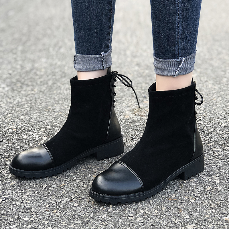 New Women Boots Suede Comfort Round Toe Black Boots Warm Lace up Low Heel Women Shoes Classic botas altas mujer Big Size43
New Women Boots Suede Comfort Round Toe Black Boots Warm Lace up Low Heel Women Shoes Classic botas altas mujer Big Size43