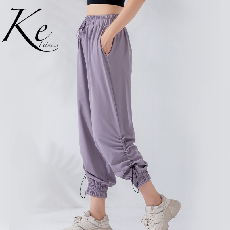 Ke Autumn new sports pants women loose running fitness pants thin waist trousers casual high waist yoga, Negro
Ke Autumn new sports pants women loose running fitness pants thin waist trousers casual high waist yoga, Negro