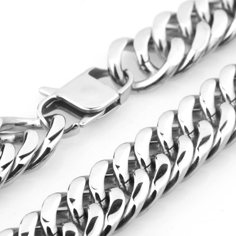Granny Chic 18/21mm Adjustable Choker Punk Rapper Stainless Steel Silver Color Men's Double Cuban Curb Chain Necklace 18-40
Granny Chic 18/21mm Adjustable Choker Punk Rapper Stainless Steel Silver Color Men's Double Cuban Curb Chain Necklace 18-40