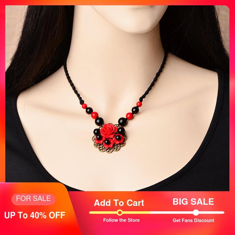 Vintage Choker Statement Necklace Women Ethnic Chain Red Rose Flower Necklace Black StonePendants Necklaces Dropshopping 2020
Vintage Choker Statement Necklace Women Ethnic Chain Red Rose Flower Necklace Black StonePendants Necklaces Dropshopping 2020