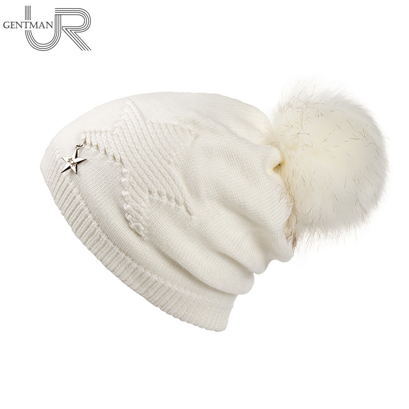 Newest Women Warm Winter Hat Add Fur Lined Five-pointed Star Knitted Hat Fashion Pompoms For Women High Quality Soft Beanies, Red
Newest Women Warm Winter Hat Add Fur Lined Five-pointed Star Knitted Hat Fashion Pompoms For Women High Quality Soft Beanies, Red