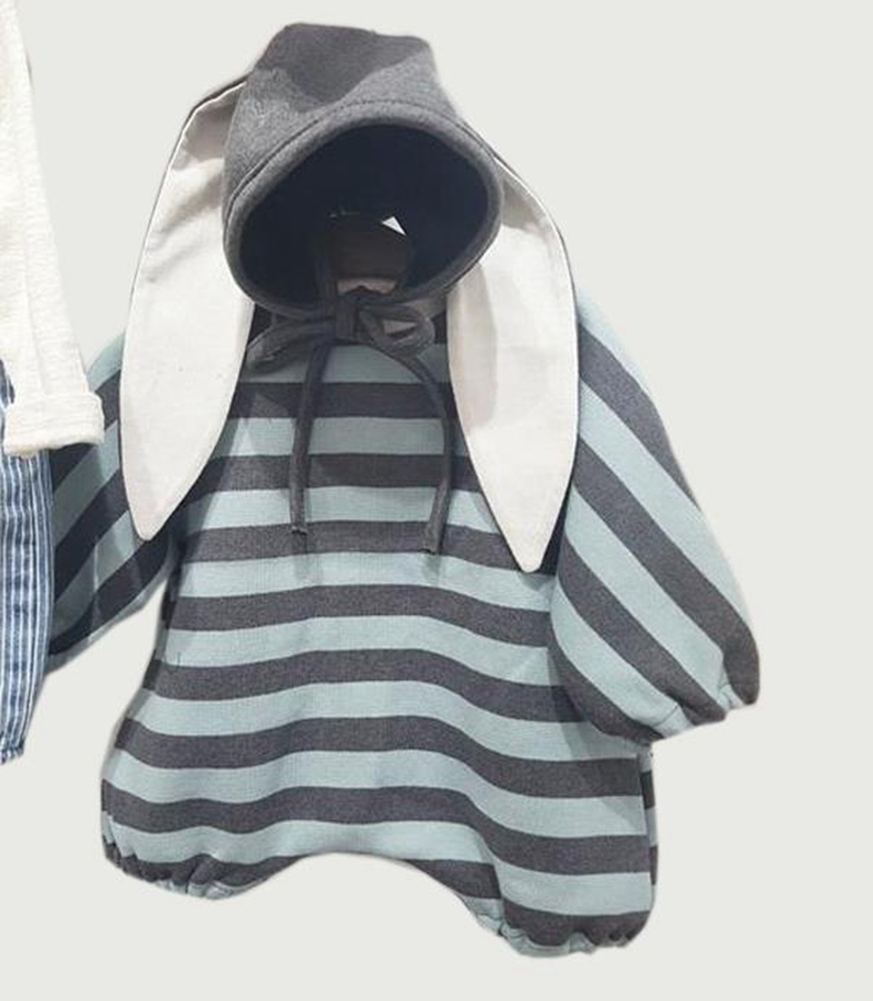 Baby Loose Romper Striped Baby Girl Bunny Romper Rabbit Hat 2pcs Sets Newborn Boy Jumpsuits Autumn Boutique Baby Clothing BT5878