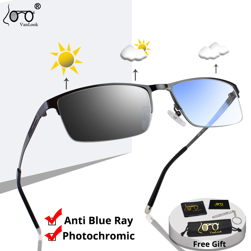 VANLOOK Photochromic Sunglasses Chameleon Lens Blue Light Blocking Men's Glasses for Computer Eyeglasses Game Protective UV400
VANLOOK Photochromic Sunglasses Chameleon Lens Blue Light Blocking Men's Glasses for Computer Eyeglasses Game Protective UV400
