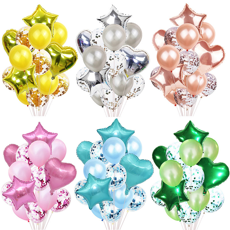 14pcs/set 18inch Star Heart Foil Balloon Confetti Latex Balloons Wedding Birthdays Parties Decor Kid Children Favor Supplies
14pcs/set 18inch Star Heart Foil Balloon Confetti Latex Balloons Wedding Birthdays Parties Decor Kid Children Favor Supplies