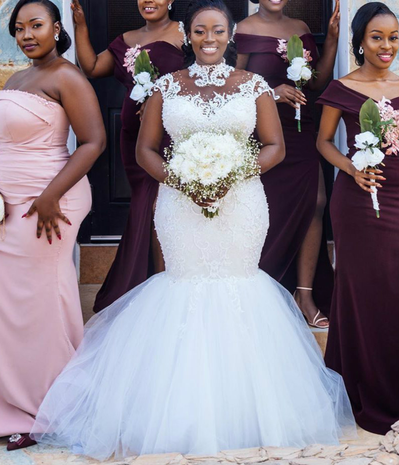 plus size arabic aso ebi lace beaded wedding dresses cap sleeves mermaid bridal dresses cheap vintage wedding gowns zj466