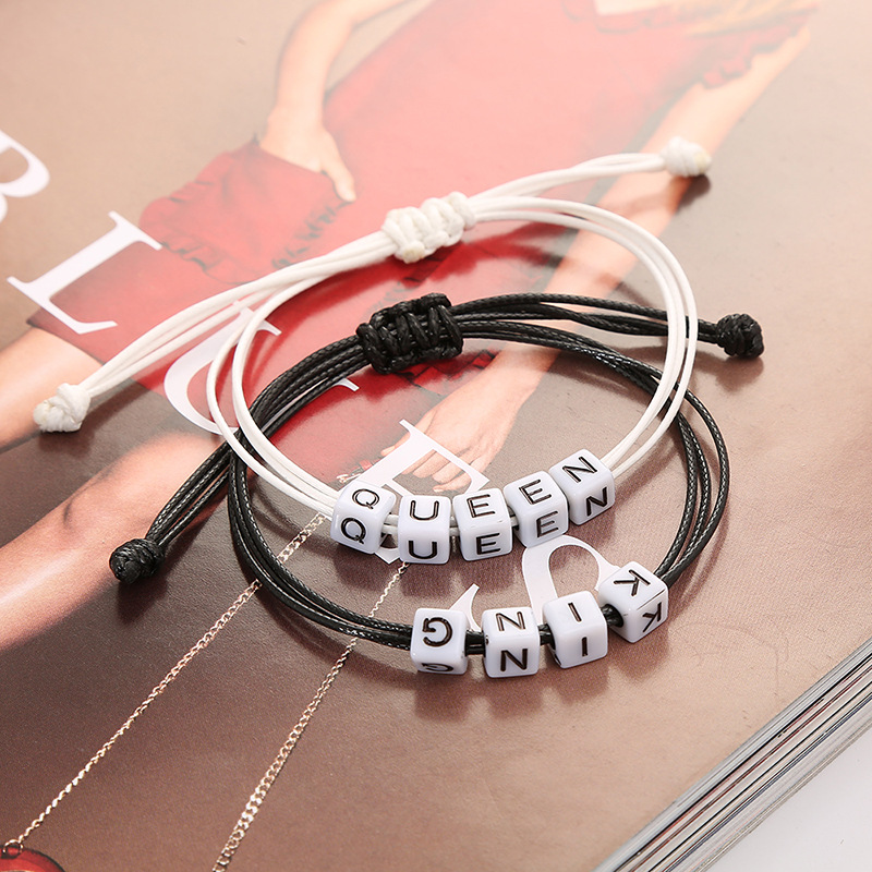 Noter 2pcs/Set Couple Bracelet Charm KING QUEEN Weave String Brazalete Adjustable Distance Braslet Valentines Day Gift Bileklik
Noter 2pcs/Set Couple Bracelet Charm KING QUEEN Weave String Brazalete Adjustable Distance Braslet Valentines Day Gift Bileklik