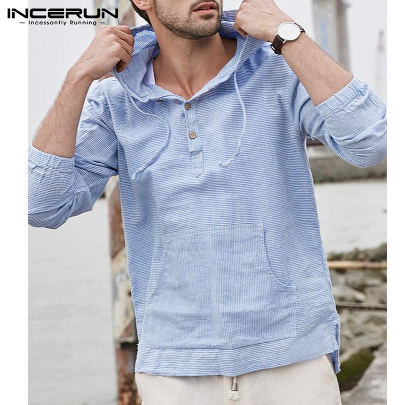 Men's Linen Hooded T-Shirts Long Sleeve Striped Pockets Regular Fit Pullovers Cotton Breathable Classic Hiphop Tees Male Tops, Blue shirt
Men's Linen Hooded T-Shirts Long Sleeve Striped Pockets Regular Fit Pullovers Cotton Breathable Classic Hiphop Tees Male Tops, Blue shirt