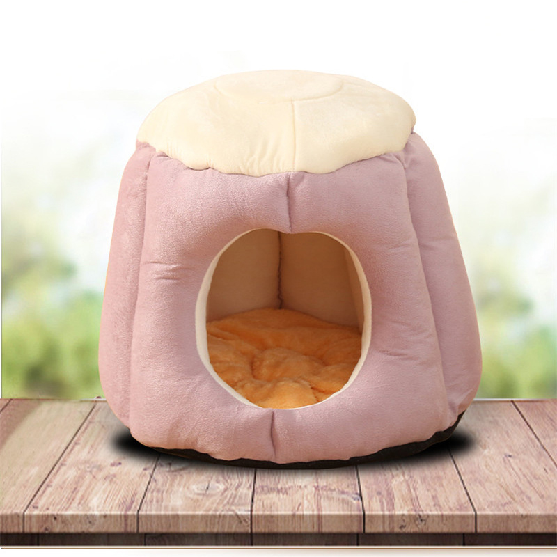 Soft Foldable Cat Kitten House Warm Soft Winter Cotton Pet Dog Cat Bed Kennel Tent Cozy Nest For Small Dogs Pet Supply