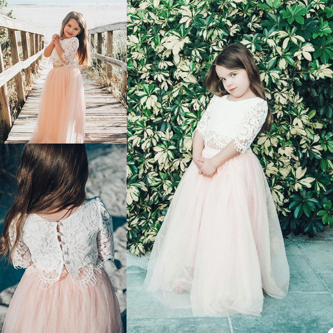 Princess Flower Girls' Dresses 2020 Jewel Short Sleeve Appliques Lace Kids Formal Wear Custom Made Floor Length First Communion Gowns, Pink
Princess Flower Girls' Dresses 2020 Jewel Short Sleeve Appliques Lace Kids Formal Wear Custom Made Floor Length First Communion Gowns, Pink