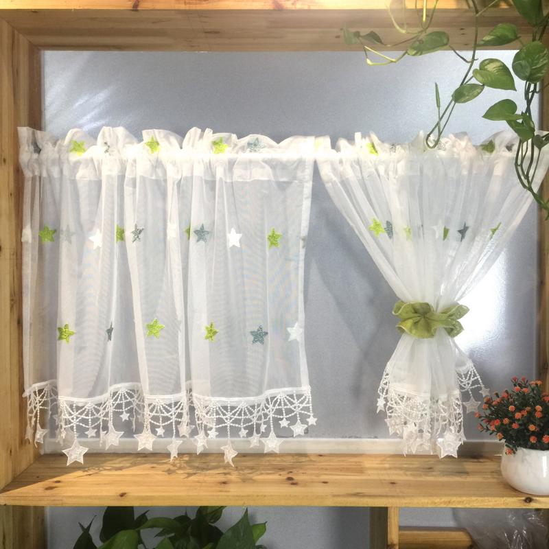1PC Modern Window Star embroidery Tulle Stars lace Voile for Living room Balcony Window Screening Short Kitchen Curtains M065#4, Stars short curtain
1PC Modern Window Star embroidery Tulle Stars lace Voile for Living room Balcony Window Screening Short Kitchen Curtains M065#4, Stars short curtain