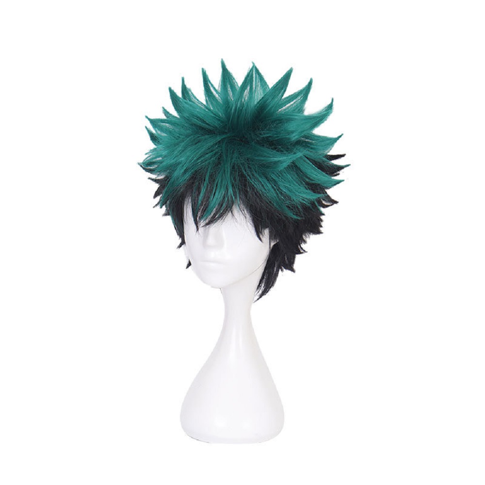 2 Colors Cosplay My Hero Academia Deku Izuku Midoriya Short Wig Synthetic Hair