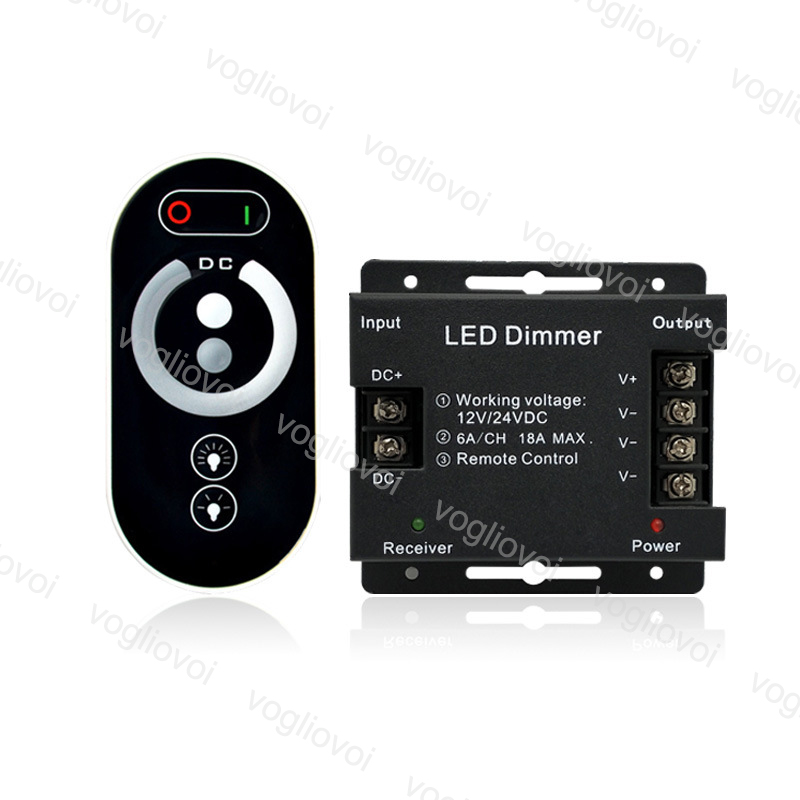 Single Color Controllers 12-24V 6A RF Remote Wireless Touch Pad Panel Lighting Accessories For 3528 5050 Strip Light Module Rigid Bar DHL
Single Color Controllers 12-24V 6A RF Remote Wireless Touch Pad Panel Lighting Accessories For 3528 5050 Strip Light Module Rigid Bar DHL