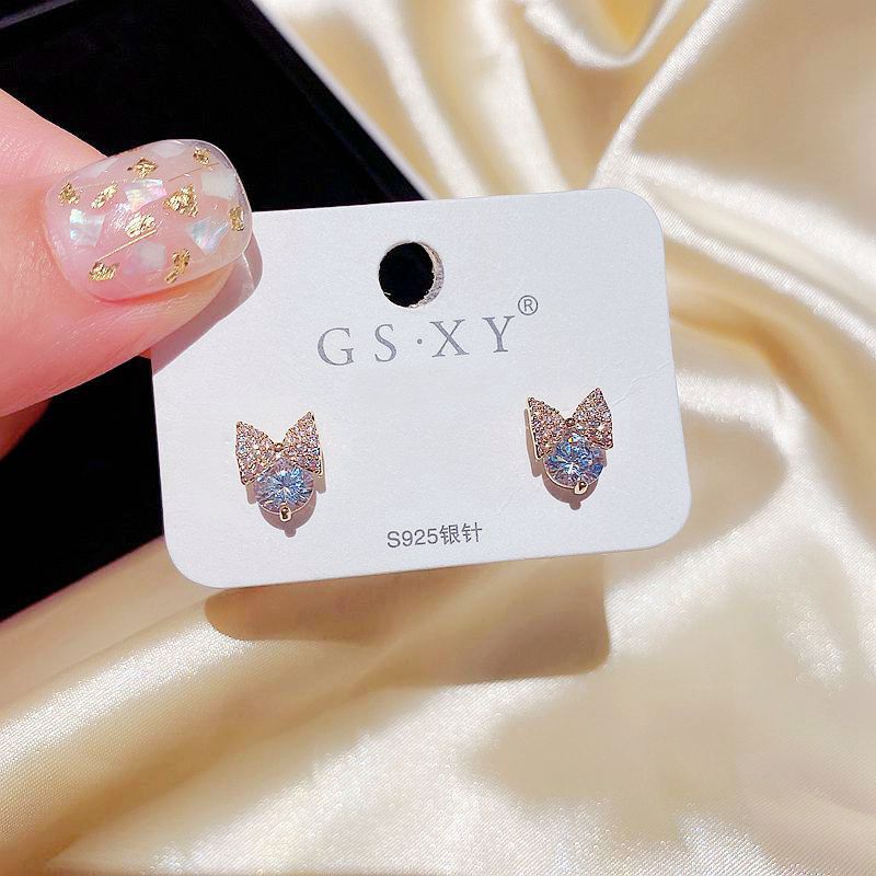Delicate Korean Style Bowknot Stud Earrings Gold Color Micro Paved Cubic Zircon Earrings Women Jewelry, Golden;silver
Delicate Korean Style Bowknot Stud Earrings Gold Color Micro Paved Cubic Zircon Earrings Women Jewelry, Golden;silver