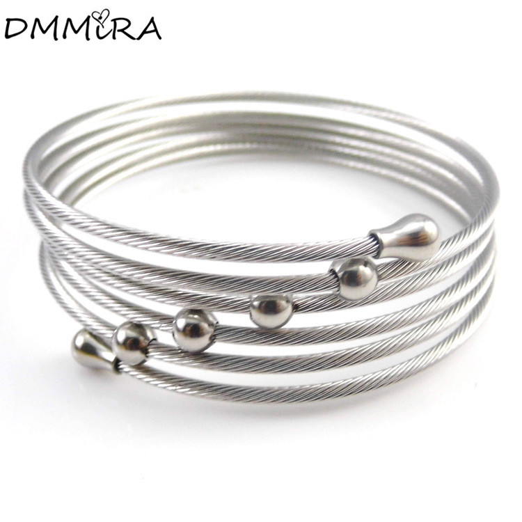 Fashion Women Men Multilayers Cable Bracelets Color Gold Black Stainless Steel Beads Charm Twisted Cable Wire Wrap Bracelets
Fashion Women Men Multilayers Cable Bracelets Color Gold Black Stainless Steel Beads Charm Twisted Cable Wire Wrap Bracelets