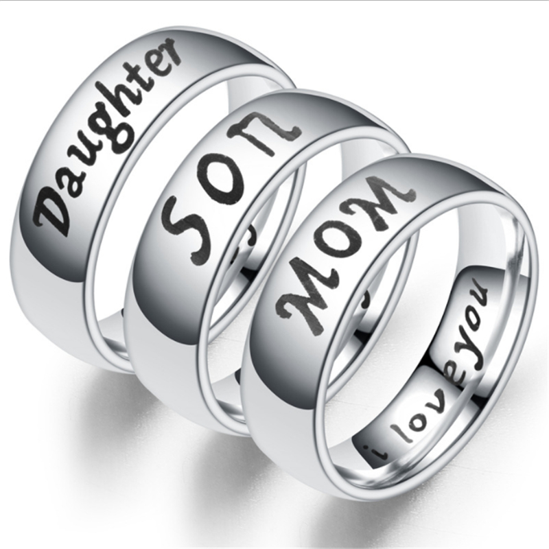 Fashion Stainless Steel Letter Daughter Son Mother family Rings for Women Men Wedding Bands Finger Rings Jewelry Lover's Gift
Fashion Stainless Steel Letter Daughter Son Mother family Rings for Women Men Wedding Bands Finger Rings Jewelry Lover's Gift