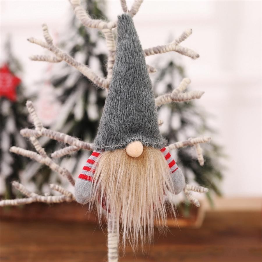 Christmas Handmade Scandinavian Tomte Santa Nisse Plush Toy Table Ornament Xmas Tree Decorations