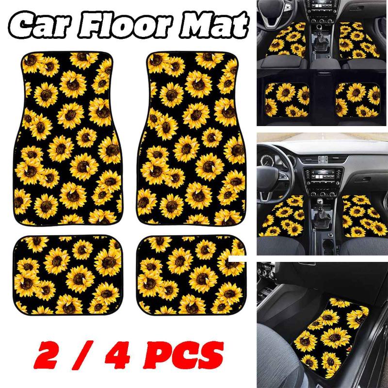 4pcs Set Soft Universal Sunflowers Fit Car Pad Carpet Floor Mats Yellow Black 3D Printed Foot Cover Cushion for Cars Accessories
4pcs Set Soft Universal Sunflowers Fit Car Pad Carpet Floor Mats Yellow Black 3D Printed Foot Cover Cushion for Cars Accessories