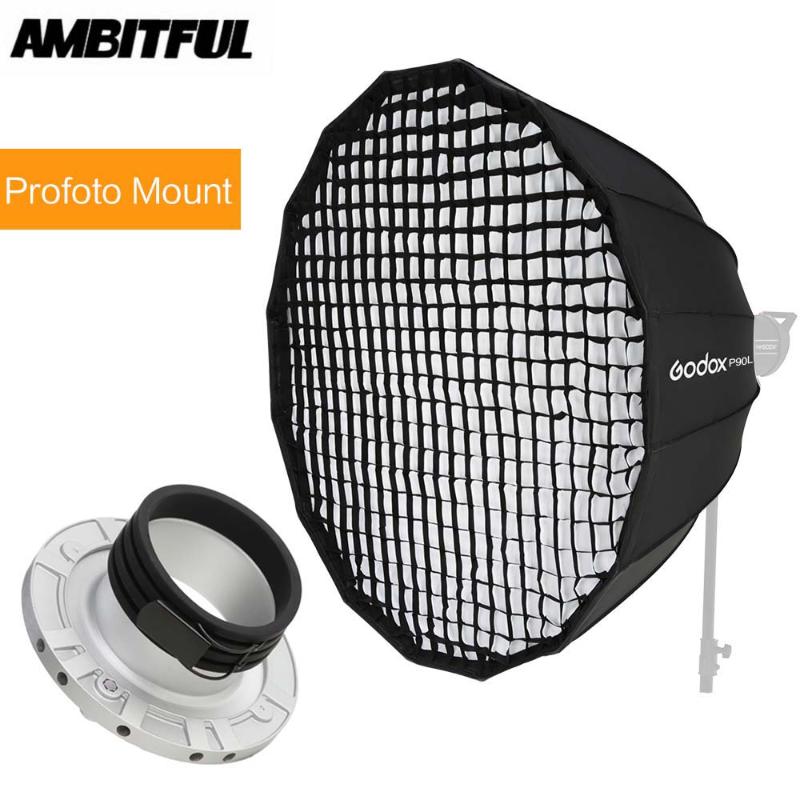 Godox Portable P90L 90CM Deep Parabolic Honeycomb Grid Softbox Studio Flash Reflector Photo Studio Profoto Mount Softbox
Godox Portable P90L 90CM Deep Parabolic Honeycomb Grid Softbox Studio Flash Reflector Photo Studio Profoto Mount Softbox