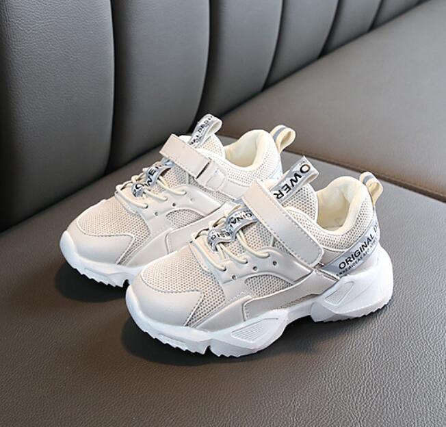 2020 Spring Children Black Casual Shoes Baby Girls Fashion Sport Sneaker Toddler Boy White Mesh Trainer Running Shoes