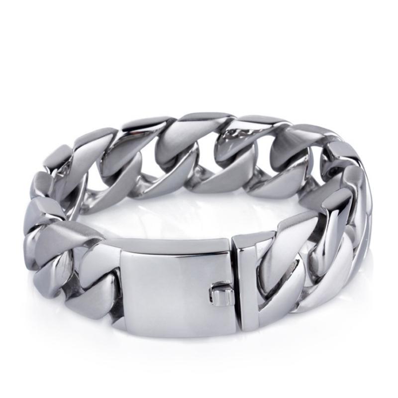 20MM Wide Man Curb Cuban Bracelet Men Cool Brush Silver Color Stainless Steel Bike Link Chain Mens Bracelets Jewelry Wristband
20MM Wide Man Curb Cuban Bracelet Men Cool Brush Silver Color Stainless Steel Bike Link Chain Mens Bracelets Jewelry Wristband