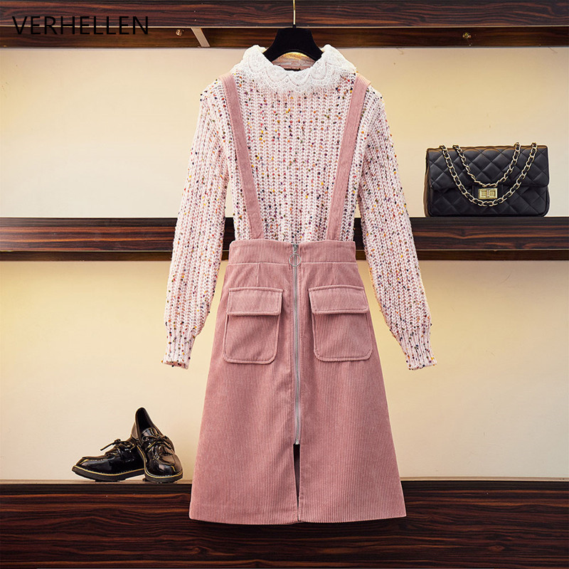 High Quality Pink Sweater 2 Piece Set 2020 Autumn Winter New Lace Stitching Pullover Sweater Top + Corduroy Sling Skirt Women, Pink set
High Quality Pink Sweater 2 Piece Set 2020 Autumn Winter New Lace Stitching Pullover Sweater Top + Corduroy Sling Skirt Women, Pink set