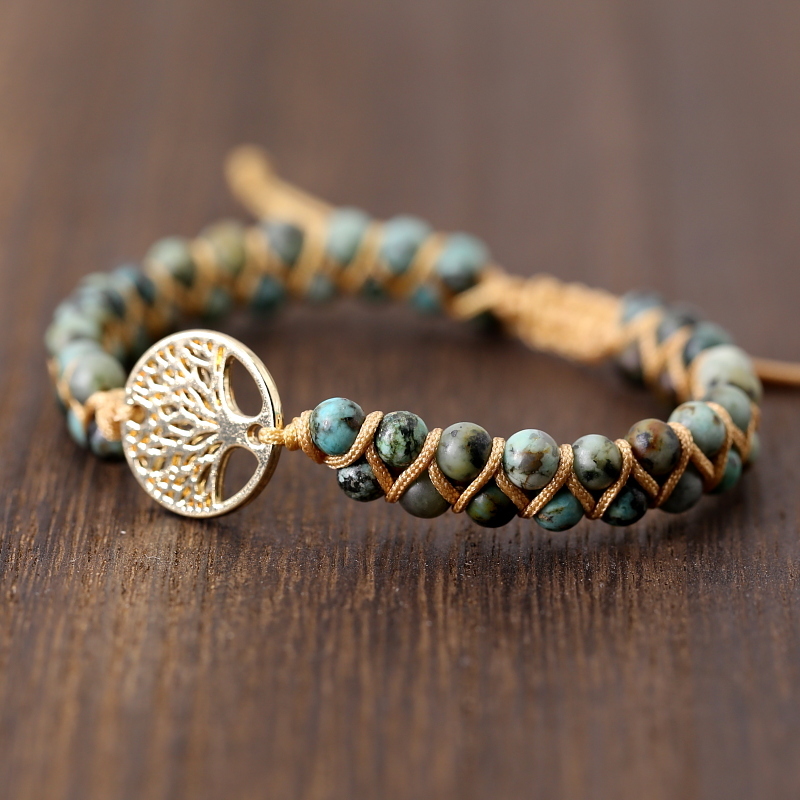 Vintage Leather Bracelets natural Stone Wrap Bracelets for men and Women tree Boho Friendship Bracelet Handmade Jewelry Y200918