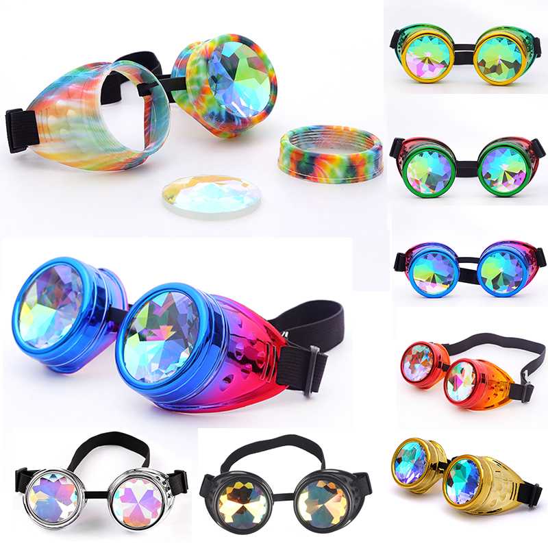 Kaleidoscope Rainbow Crystal Lenses Steampunk Goggles Glasses Welding Gothic Cosplay Goggles Flying Eyewear Vintage Halloween
Kaleidoscope Rainbow Crystal Lenses Steampunk Goggles Glasses Welding Gothic Cosplay Goggles Flying Eyewear Vintage Halloween