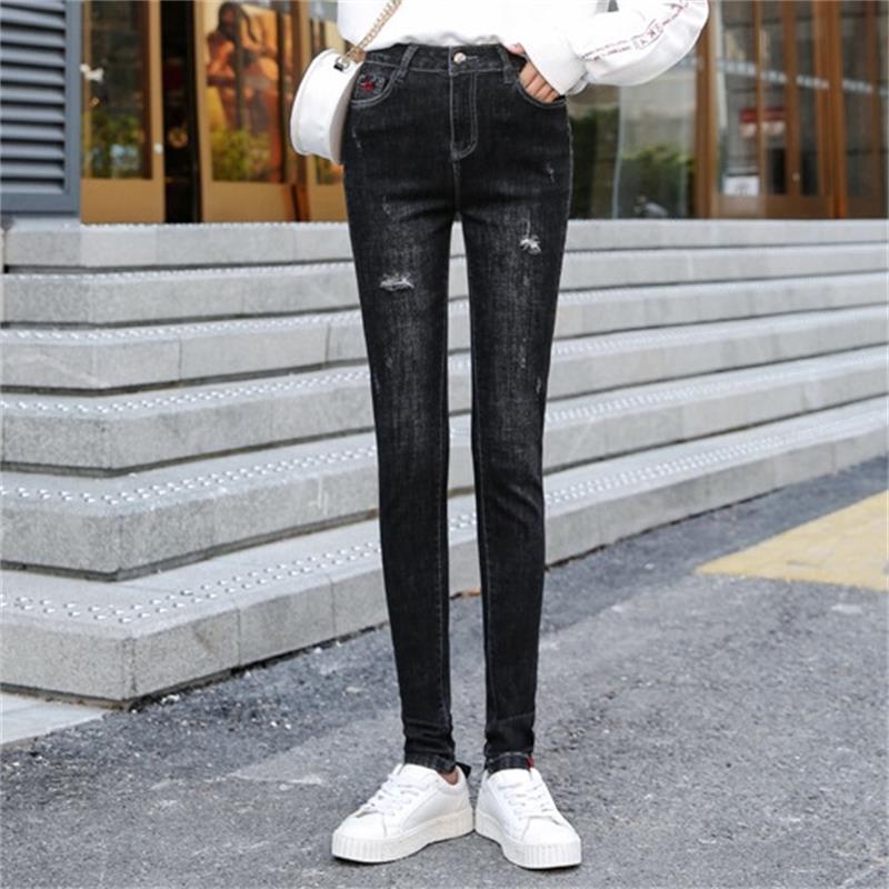 Free shipping women's 2020 new high waist hole high jeans slimming long black feet pants 175cm
Free shipping women's 2020 new high waist hole high jeans slimming long black feet pants 175cm