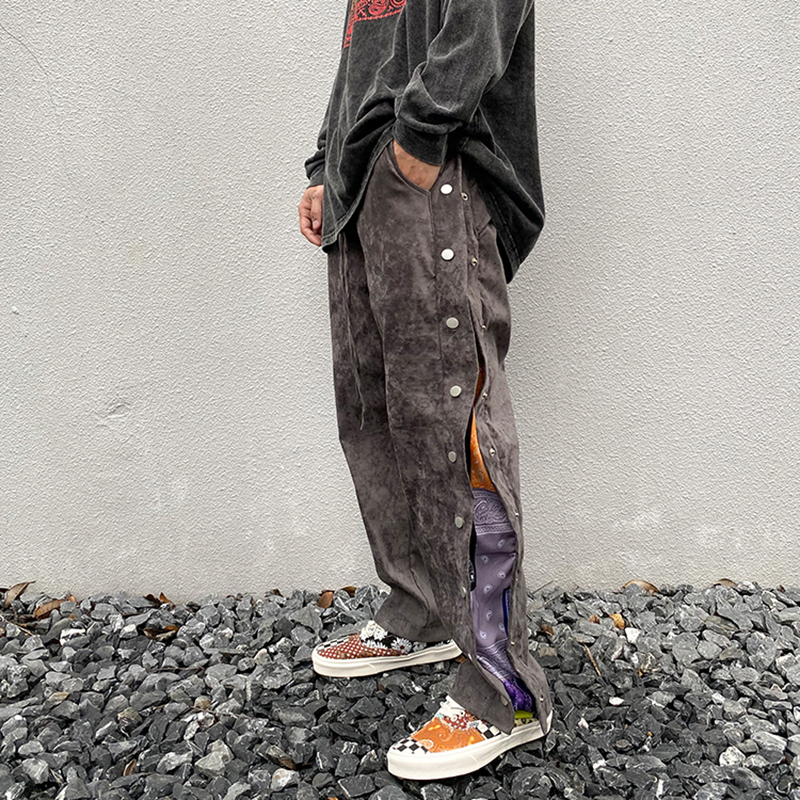 High Street Side Button Print Suede Baggy Pants Mens Drawstring Straight Loose Casual Pants Hip Hop Oversize Trousers
High Street Side Button Print Suede Baggy Pants Mens Drawstring Straight Loose Casual Pants Hip Hop Oversize Trousers