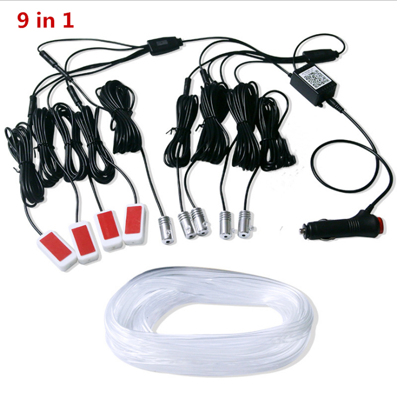 Universal 9 in 1 RGB LED with 6M Interior decoration car fiber optic strip light by App Control 12V decorative atmosphere lamps
Universal 9 in 1 RGB LED with 6M Interior decoration car fiber optic strip light by App Control 12V decorative atmosphere lamps