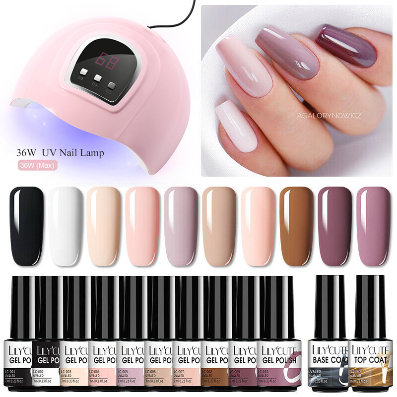 LILYCUTE Gel Nail Polish Set 10 Colors Soak Off Nail Varnishes Base Top Coat Set with 36W UV LED Lamp Dryer for Art
LILYCUTE Gel Nail Polish Set 10 Colors Soak Off Nail Varnishes Base Top Coat Set with 36W UV LED Lamp Dryer for Art