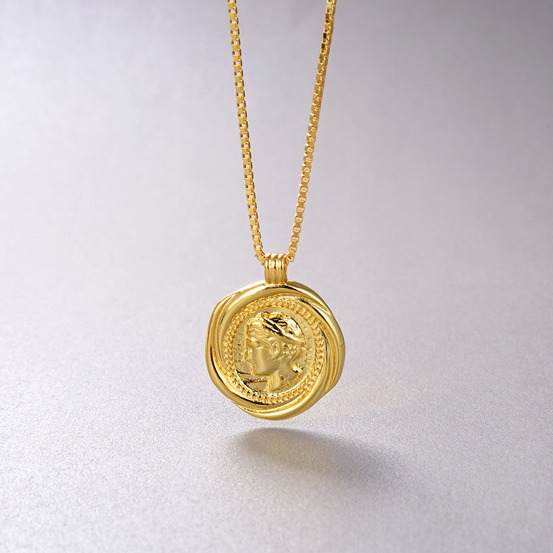 Pendant Necklaces European And American Nostalgic Retro Trend S925 Silver Color Coin Necklace
Pendant Necklaces European And American Nostalgic Retro Trend S925 Silver Color Coin Necklace