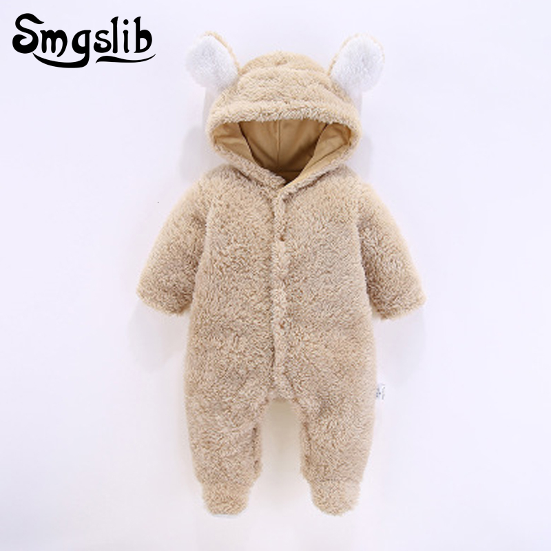 Baby onesies New born baby clothes Coral Fleece warm Baby boy winter clothes Animal bear Overall unisex onesie girls rompers jumpsuit