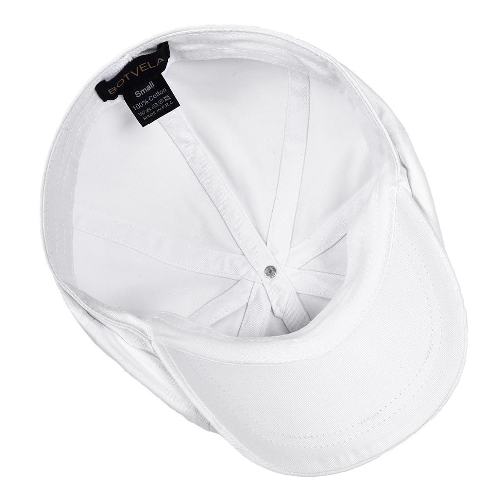 BOTVELA White Twill Cotton Newsboy Cap for Men Women Classic Cabbies Driver Apple Caps Gatsby Flat Hat Baker Boy Headpiece 003 T200911
