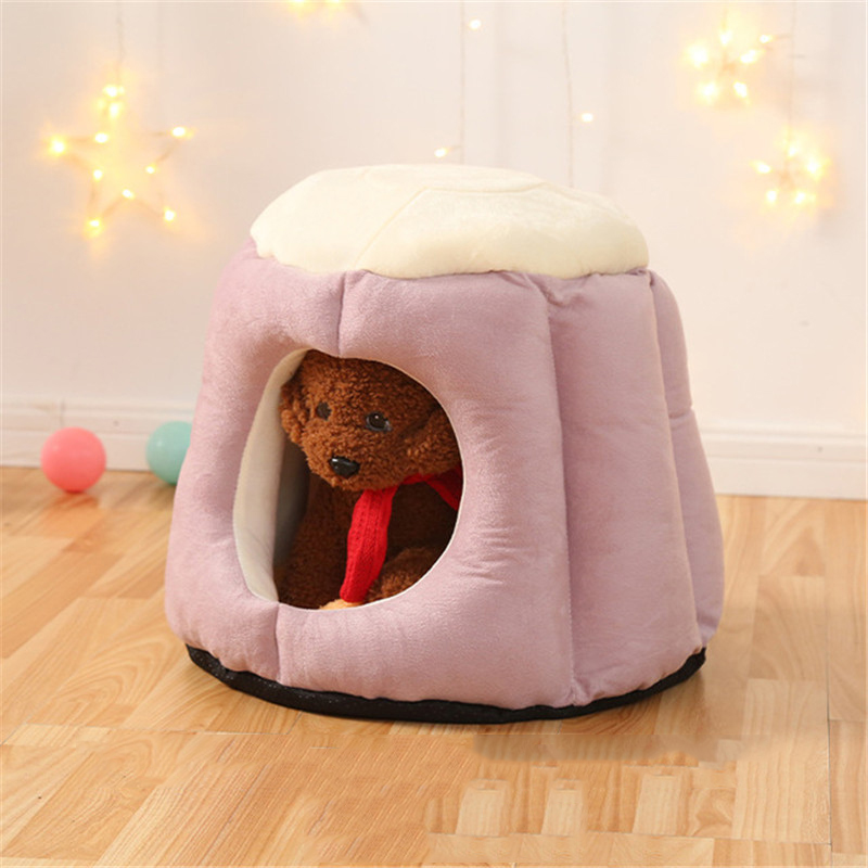 Soft Foldable Cat Kitten House Warm Soft Winter Cotton Pet Dog Cat Bed Kennel Tent Cozy Nest For Small Dogs Pet Supply