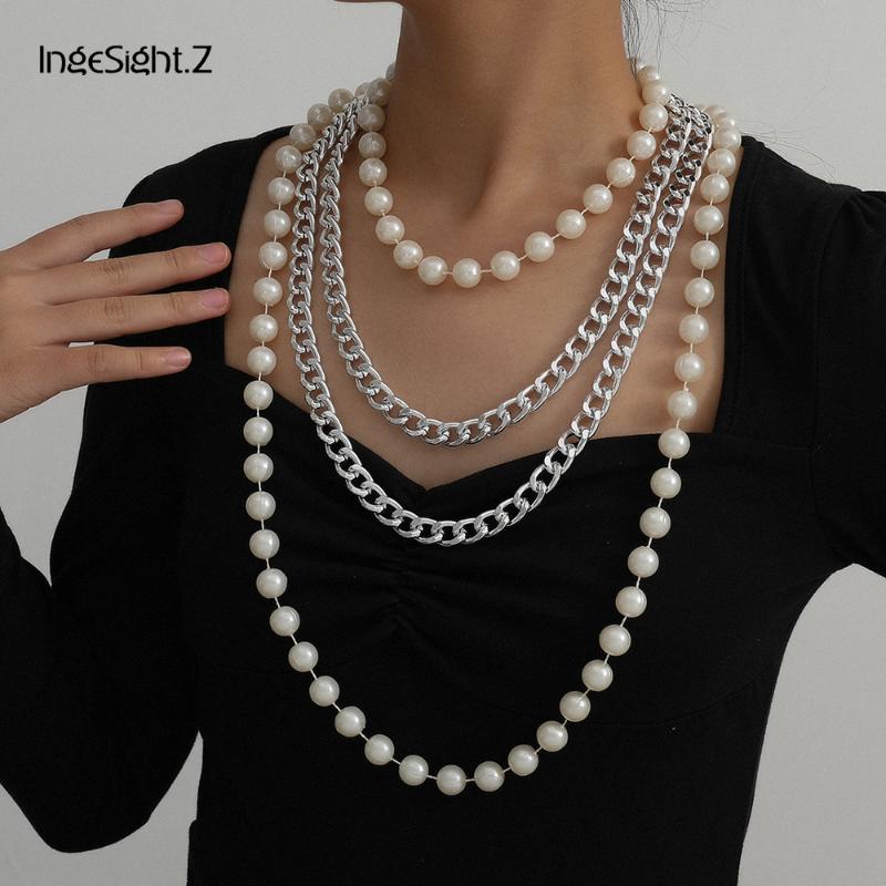IngeSight.Z 2Pcs/Set Multi Layered Punk Exaggerated Imitation Pearl Choker Necklace Collar Chunky Thick Long Necklaces Jewelry
IngeSight.Z 2Pcs/Set Multi Layered Punk Exaggerated Imitation Pearl Choker Necklace Collar Chunky Thick Long Necklaces Jewelry