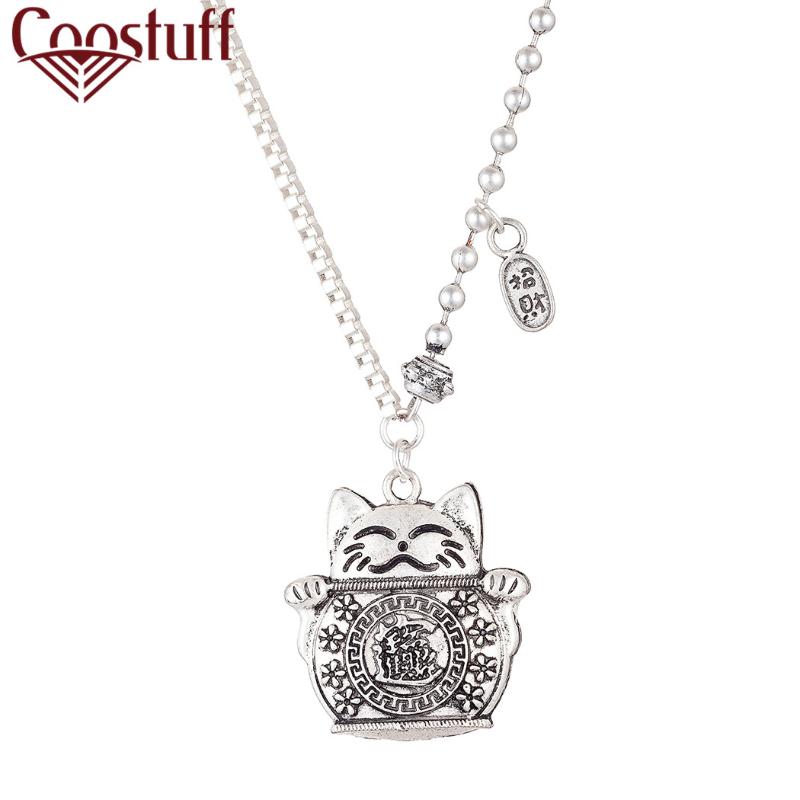 Vintage Silver Color Lucky Cat Accessories Long Necklace Female Lovely Animal Suspension Decoration Jewelry For Women's Pendants
Vintage Silver Color Lucky Cat Accessories Long Necklace Female Lovely Animal Suspension Decoration Jewelry For Women's Pendants