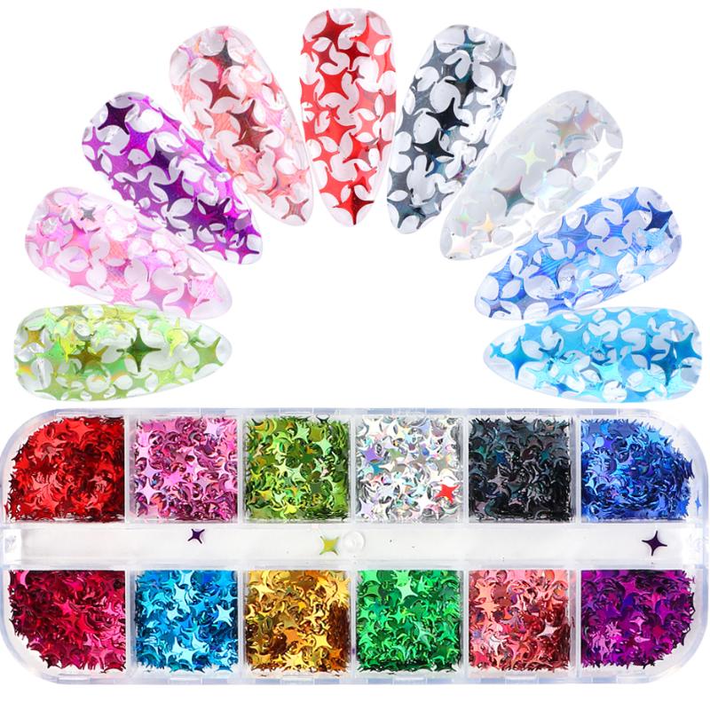 12 Grids Four Pointed Star Nail Sequins Red Black Holographic Glitter Flakes Dazzling Nail Art Decorations Decor Manicure LE1819
12 Grids Four Pointed Star Nail Sequins Red Black Holographic Glitter Flakes Dazzling Nail Art Decorations Decor Manicure LE1819