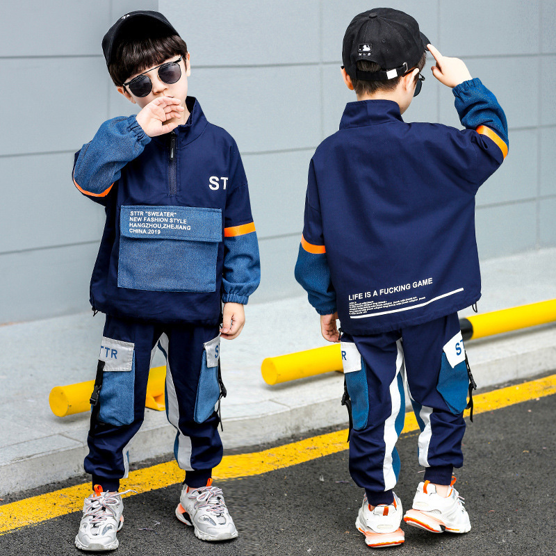 2019 Autumn New Fashion Children Boy Casual Clothing Set Kid Big Pocket Tracksuit Pullover+Pant 2Pcs Clothes Sets for Boys 4-10T, Black
2019 Autumn New Fashion Children Boy Casual Clothing Set Kid Big Pocket Tracksuit Pullover+Pant 2Pcs Clothes Sets for Boys 4-10T, Black