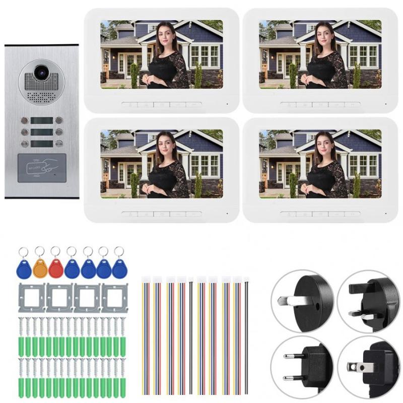 4 Apartments 7in/3 Apartments 7in 1000TVL HD Video Door Phone Intercom Doorbell IR-CUT Camera
4 Apartments 7in/3 Apartments 7in 1000TVL HD Video Door Phone Intercom Doorbell IR-CUT Camera