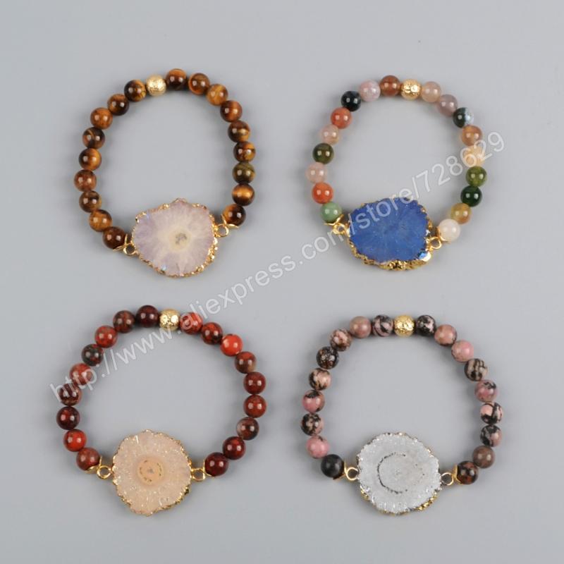 BOROSA Design Gold Plated Rainbow Color Titanium Solar Quartz With Multi-Kind Stone Beads Bracelet jewelry For Women G1197
BOROSA Design Gold Plated Rainbow Color Titanium Solar Quartz With Multi-Kind Stone Beads Bracelet jewelry For Women G1197