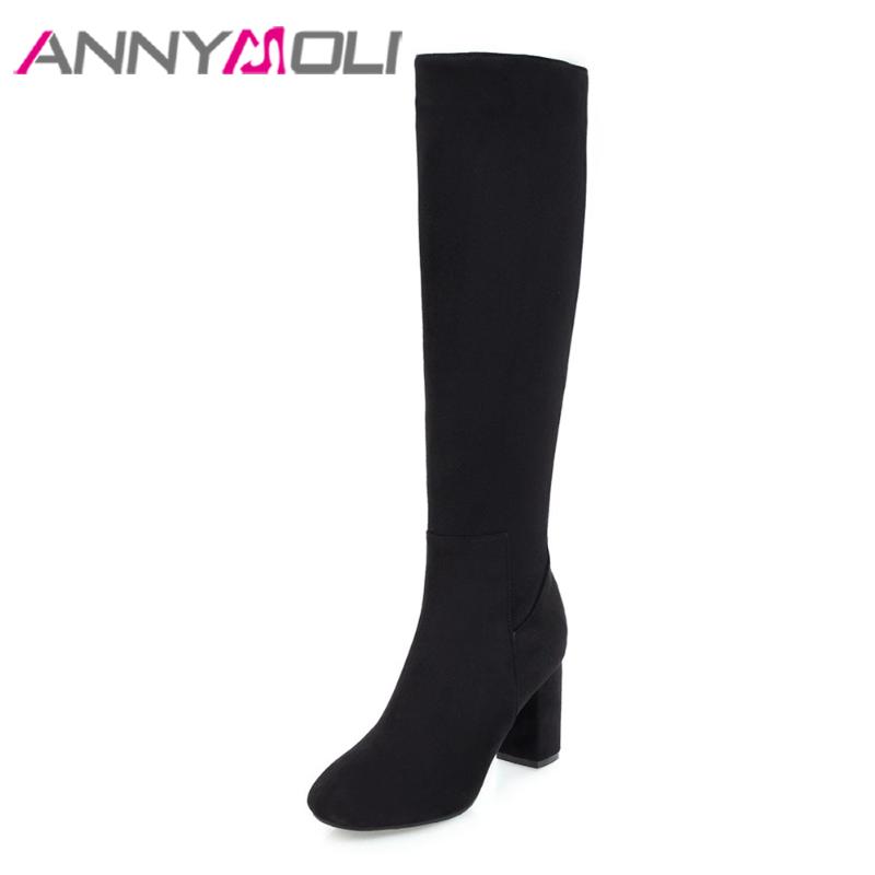 ANNYMOLI Knee High Boots Women Boots Winter Zipper High Heel Tall Square Toe Square Heel Female Shoes Red Large Size 33-43, Black
ANNYMOLI Knee High Boots Women Boots Winter Zipper High Heel Tall Square Toe Square Heel Female Shoes Red Large Size 33-43, Black