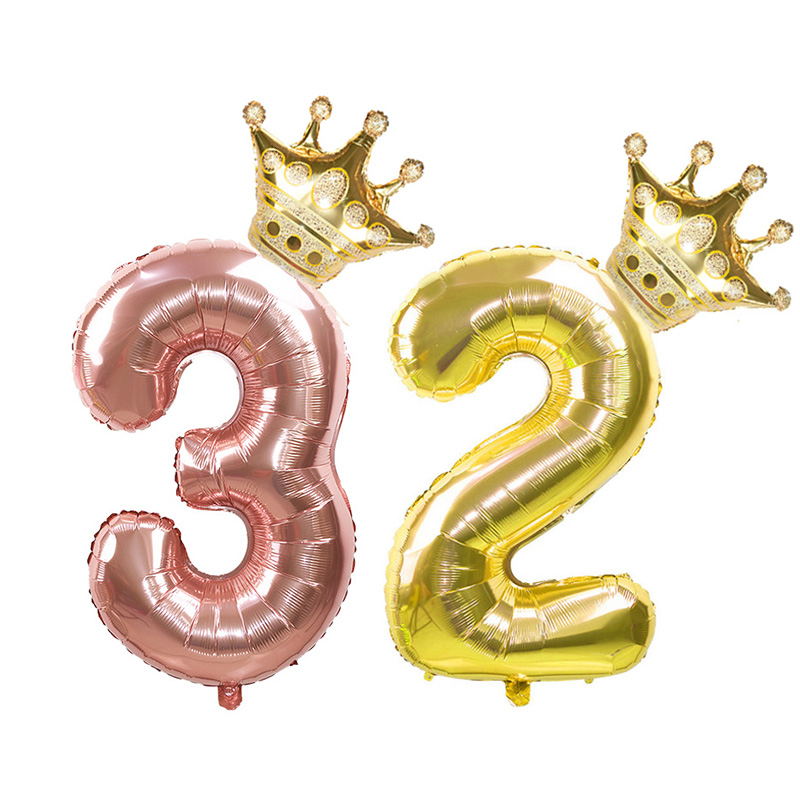 32inch Number Foil Balloons with Crown Digit Air Ballons Kids Birthday Party Wedding Decor Air Baloons Event Party Supplies
32inch Number Foil Balloons with Crown Digit Air Ballons Kids Birthday Party Wedding Decor Air Baloons Event Party Supplies