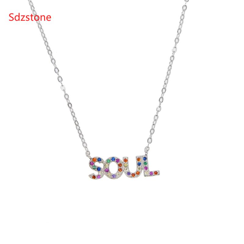 925 Silver Fashion Tiny Dainty Micro Multi Colored Pendant Necklace Letter Soul Necklace Name Jewelry For Women Girlfriend Gift
925 Silver Fashion Tiny Dainty Micro Multi Colored Pendant Necklace Letter Soul Necklace Name Jewelry For Women Girlfriend Gift