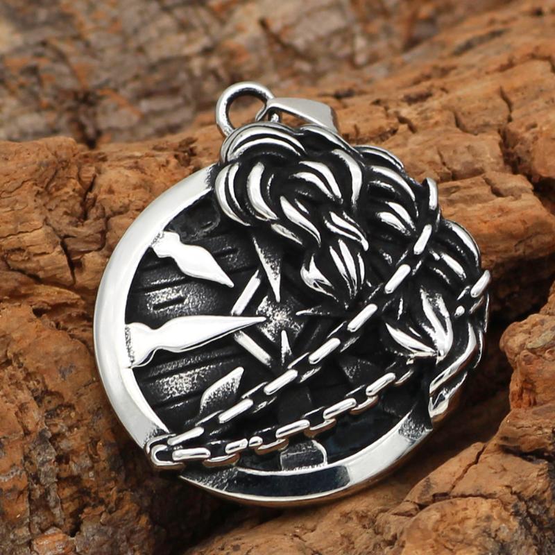 Men stainless steel Nordic viking Shield Compass Talisman Pendant necklace with viking gift bag
Men stainless steel Nordic viking Shield Compass Talisman Pendant necklace with viking gift bag