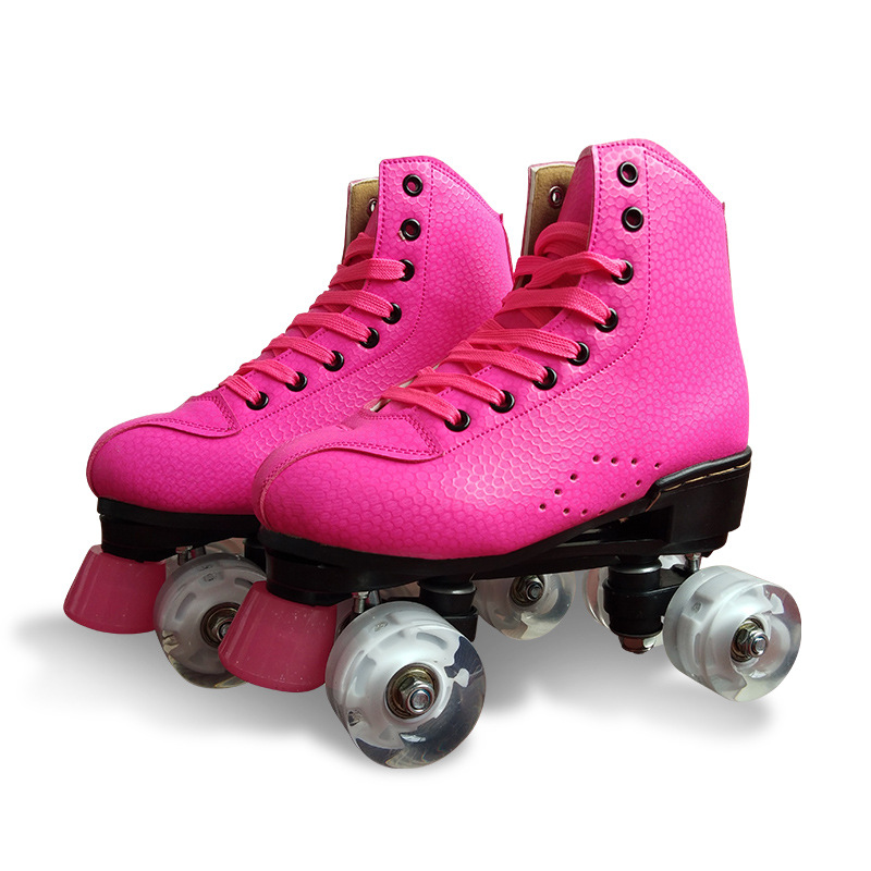 Rose PINK Adult Pu Leather Quad Roller Skates Double Line Skates Two Line Skating Shoes Patines With Flashing Or Not Pu Wheels, White without flash
Rose PINK Adult Pu Leather Quad Roller Skates Double Line Skates Two Line Skating Shoes Patines With Flashing Or Not Pu Wheels, White without flash