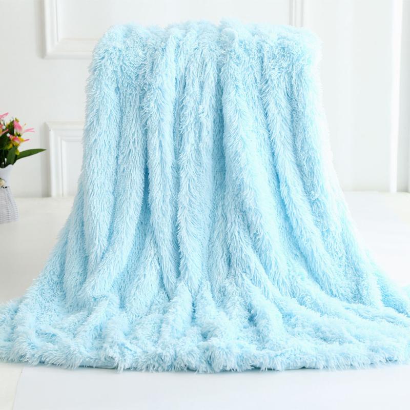 Luxury Large Pile Throw Blanket Super Soft Fleece Warm Shaggy Cover Home Bedroom couverture de lit viltti H99F