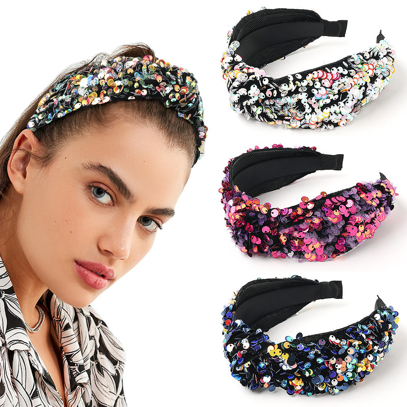 1pcs Wide Headband Vintage Fashion Women Patchwork Shiny Sequin Girls Hair Hoop Cross Knot Bow Hairband Bezel Hair Accessories
1pcs Wide Headband Vintage Fashion Women Patchwork Shiny Sequin Girls Hair Hoop Cross Knot Bow Hairband Bezel Hair Accessories